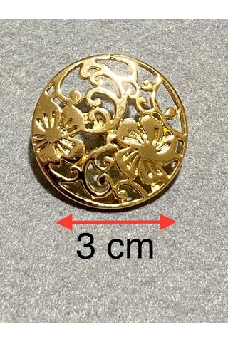 Kaban Ceket Düğmesi Dantel Desenli Özel Kaplama Gold 6 Lı Set 527