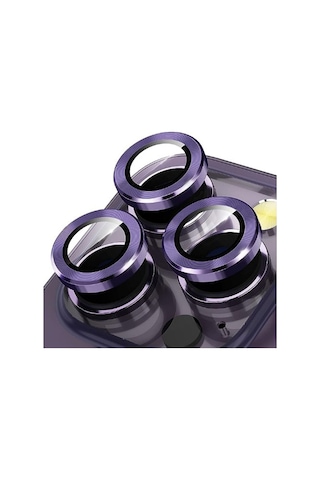 Apple Uyumlu iPhone 14 Pro Max Alüminyum Seri Kamera Cam Koruyucu - Mor