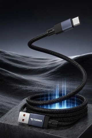 Özel Üretim Şarj Kablosu Usb To Type-c Data Kablo U18 Siyah Telefon Parça Ofis Ürünü