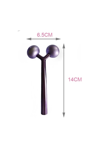 Metal Yüz Masaj Aleti Face Yoga Guasha 3d Roller Graston Aparatı Siyah Renk
