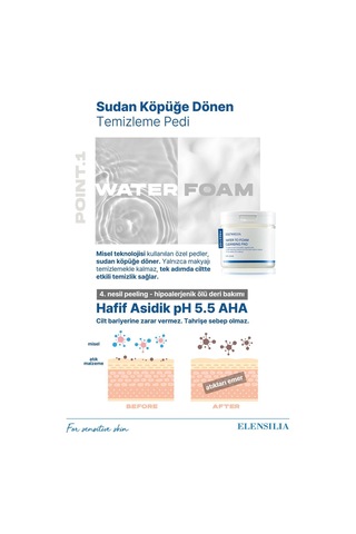 Elensılıa Misel Temizleme Pedi Elensilia Water to Foam Cleansing Pad 60 Adet