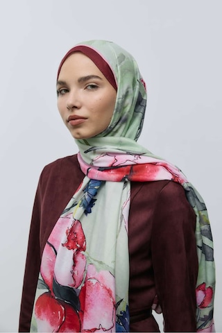 Moda Kaşmir Nileya Desen Pamuk Şal Bordo