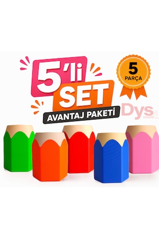 5 Farklı Renk Masaüstü Kalemlik Seti Avantaj Paket Çok Renkli