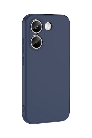 Xiaomi Poco X8 Pro Uyumlu Içi Kadife Lansman Kılıf Ve Şeffaf Temperli Cam Ekran Koruyucu Lacivert