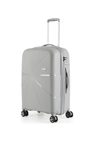 Ççs 5264 Polipropilen Büyük Boy Valiz Gri
