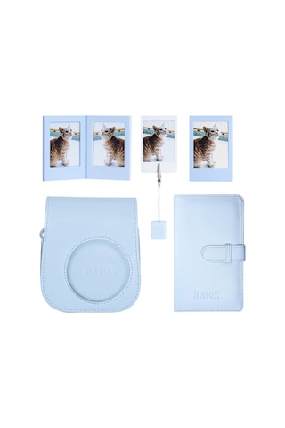 Instax Mini 12 Mavi Deri Kılıf Laporta Deri Albüm Ve Fotoğraf Çerçeveleri Aksesuar Seti