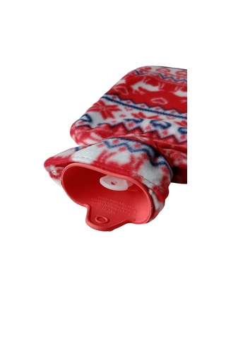 Vichy Geyik Desenli Polar Kılıflı Sıcak Su Torbası Kırmızı