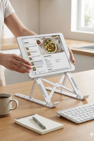 Plastik Katlanır Tablet Standı Ayarlanabilir Açılı, Taşınabilir Masaüstü Telefon Ve Tablet