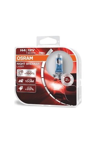 Osram Night Breaker Laser H4 Ampul Takımı %150 Daha Fazla Işık N11.5323