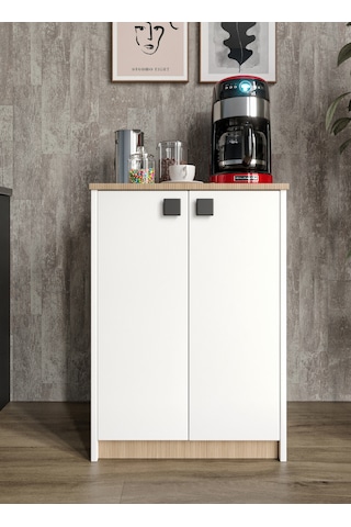 Afilli Lina Kahve Köşesi Ve Çok Amaçlı Dolap Tamamı Mdf Beyaz Gar