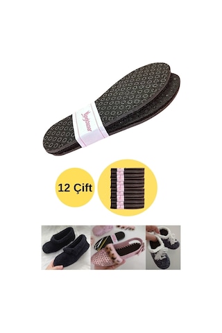 İpekbazaar Eva - Yün Keçe Hobi Örgü Panduf Patik Tabanı Kaydırmaz - 12 Çift