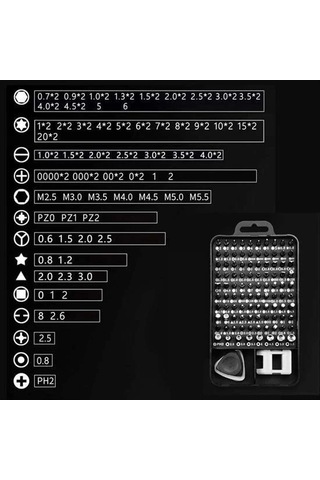 115 İn 1 Hassas Tornavida Onarım Alet Manyetik Sürücü Kitli Elektronik Hassas Tornavida Seti