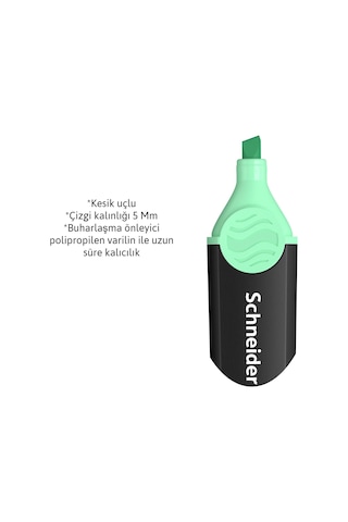 Schneider Jb 150 Pastel Fosforlu Kalem Nane Yeşili 10 Lu Yeşil