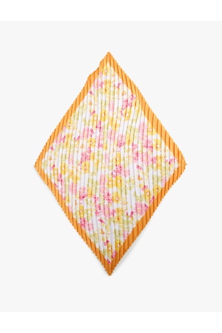Koton Pileli Saten Kare Fular Bandana Multıcolor 6sak50107aa Mavi