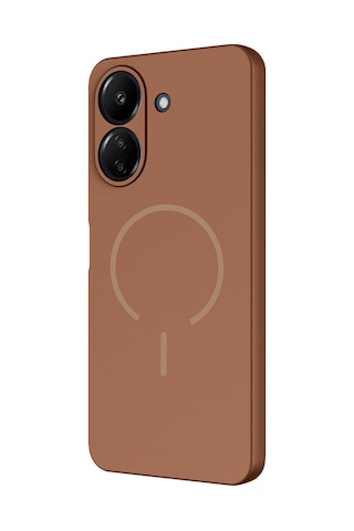 Xiaomi Redmi 13c Kılıf M-safe Şarj Özellikli Zore Meta Kapak Titanyum-Gri