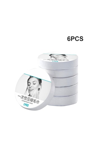 Xiyyadms Sıkıştırılmış Pamuk Havlu Seti - Seyahat Ve Kamp İçin Pratik, Taşınabilir, 6 Adet Beyaz