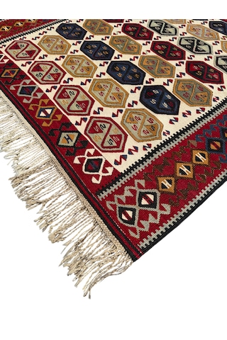 El Dokuma Sıfır Van Kilimi 125x230 Renkli Kök Boya Yolluk Kilim