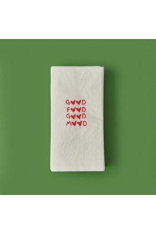 Evidea Kitchen 20'li Kalpli Desen Peçete - Kırmızı / Beyaz - 16x8 Cm