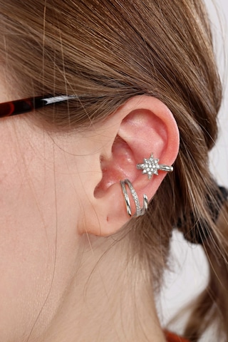 2'li Gold Renk Kuzey Yıldızı Earcuff Cuff Gümüş