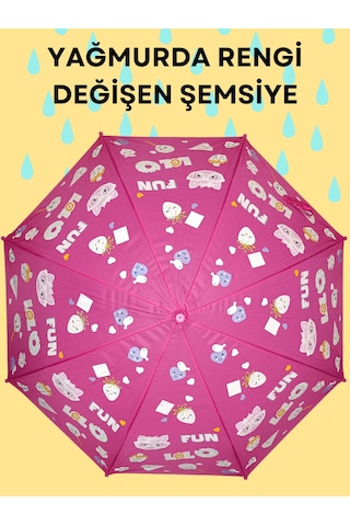 Yağmurda Rengi Değişen Fuşya Kız Çocuk Şemsiye Fuşya Yağmurda Rengi Değişen Fuşya Kız Çocuk Şemsiye Fuşya