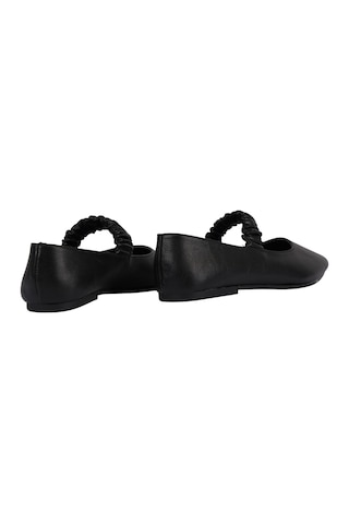Napa Shoes Kadın Kare Burun Lastkli Bantlı Rahat Taban Babet Ayakkabı Napa-aes19214 Siyah