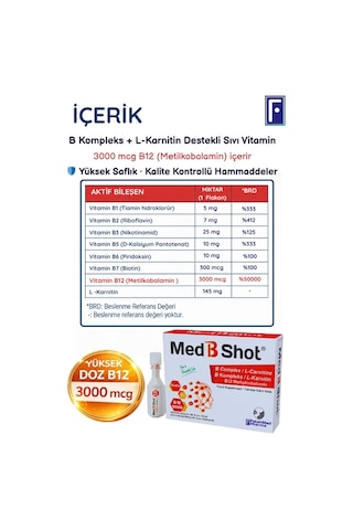 Med B Shot Kompleks B12 Metilkobalamin L-karnitin 10 Flakon