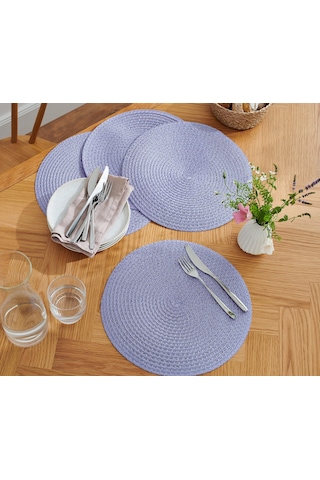 Amerikan Servis, 4 Lü Set, Polyester Açık Mavi