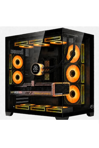 Gametech Prıme Pro 8x120mm Argb Aynalı Fanlı Kumandalı Siyah Bilgisayar Kasas
