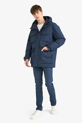 Defacto Su İtici Regular Fit Kapüşonlu Çift Cepli Fermuarlı Çıtçıtlı Mont F5701ax25wnnv175 Lacivert-nv175