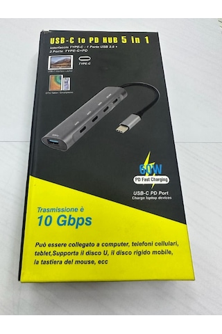 Usb-c Pd Hub 5 İn 1 Typec Usb 3.0 Pd 3 Port Typec