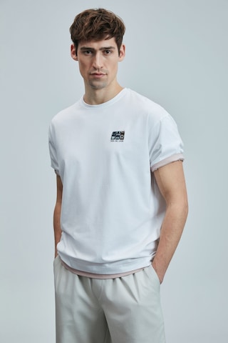 Lufian Erkek Mask Modern Grafik T-shirt 111020248 Beyaz Beyaz