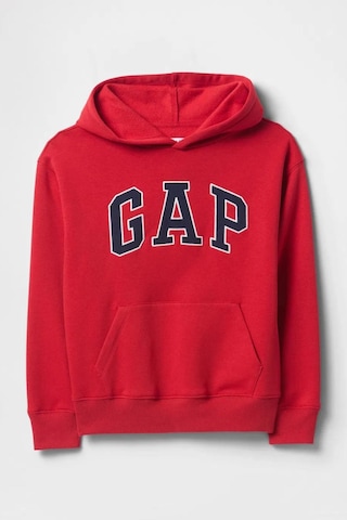 Gap Erkek Çocuk Relaxed Logolu Kapüşonlu Sweatshirt-11628 KIrmızı