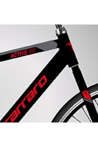 Active 280 V - 28 Jant 21'' 52cm L Kadro Şehir Bisikleti - Mat Siyah / Koyu Gri Kırmızı Siyah-turkuaz-mercan-beyaz