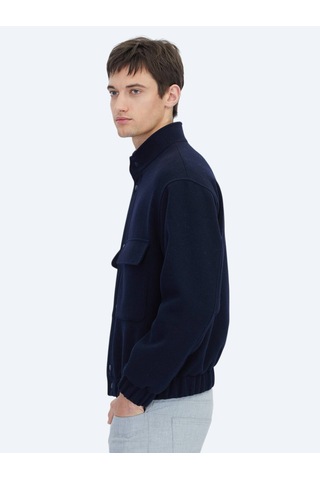 Kip Lacivert Comfort Fit Dik Yaka Casual Dokuma Mont Lacivert