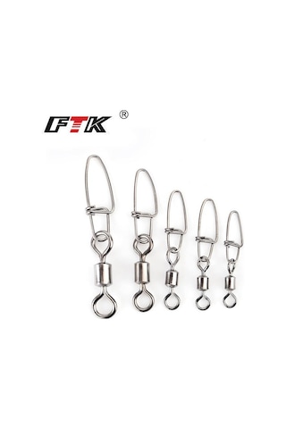 Ftk 5 Adet Balıkçılık Kanca, Pike Balıkçılık Aksesuarları Paslanmaz Çelik Döner Rulman Pimi Konektörü Balık Yemi Döner Kanca 5 -5pcs