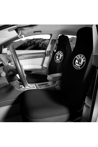 Skoda Koltuk Kılıfı Logolu Penye 4 Parça Set