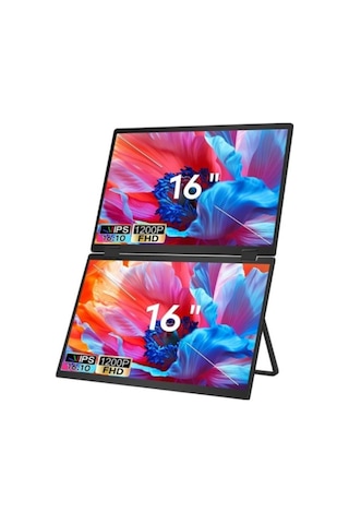 Ultrax 16" Çift Ekran 1200p Full Hd Ips İkili Taşınabilir Monitör