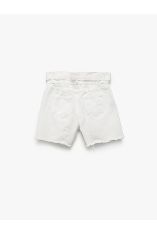 Koton Pamuklu Düğme Ve Cep Detaylı Basic Denim Şort Beyaz 5skg40039ad Beyaz
