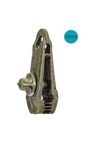 Novahub Siyah/kamuflaj Plastik Çadır Kelepçesi - 80x15x35mm - 10'lu Paket Kamuflaj, Hızlı Montaj Haki