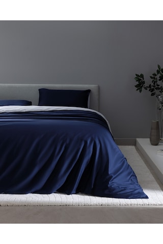 Madame Coco Coyne Tek Kişilik %100 Pamuk Baskılı Saten Nevresim Takımı - Lacivert Lacivert