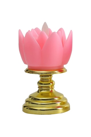 Led Elektronik Mum Lotus Lambası Dekoratif Işıklar Kırmızı Pembe Siyah