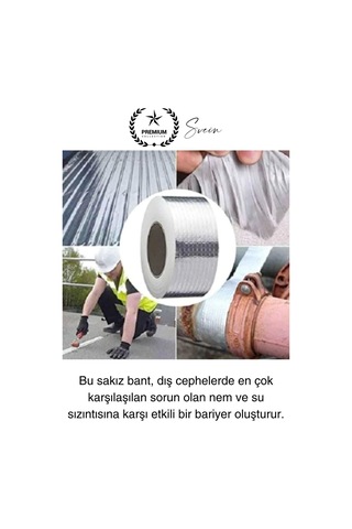 Ekstra Güçlü 2 Mt Dış Cephe Su Geçirmez Sakız Bant Sızıntı Çamur Bandı Sızdırmaz 3 Adet Diğer
