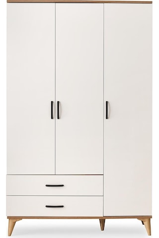 Kumsal 3 Kapılı 2 Çekmeceli Gardrop Elbise Dolabı 120x48x195cm 001