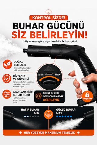 Tigrecook SW618A 2000 W Çok Fonksiyonlu Buharlı Temizlik Makinesi
