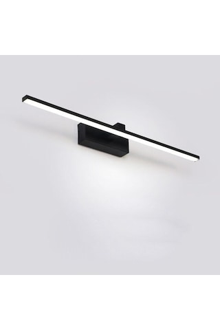 10 Watt 43 Cm Jasmin Flüt Aplik, Beyaz Işık Ledli Metal Led Aplik, Yatak Başı, Ayna, Tablo Apliği Siyah