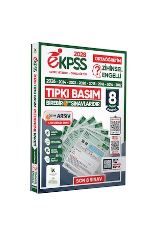 2028 EKPSS Ortaöğretim Zihinsel Engelli ÖSYM Çıkmış Soru Tıpkı Basım 8li Kitapçık TG Deneme Paketi