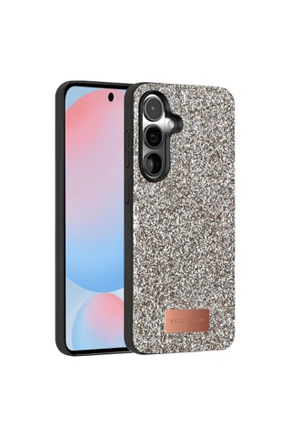 Onegif Samsung Galaxy Uyumlu S24 Plus Bright Simli Kapak - Gümüş Çok Renkli