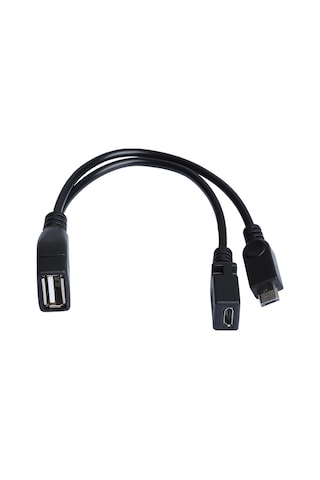 Dark Micro Usb Erkek - Usb 2.0 Dişi, Micro Usb Dişi Otg Y Kablo