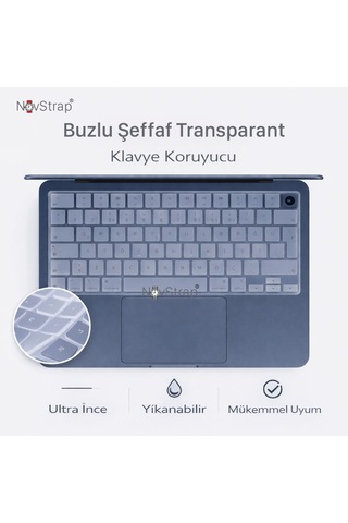 Novstrap Apple Uyumlu Macbook Neo 13 İnç A18 Çip A3404 İle Türkçe Q Klavye Koruyucu Şeffaf Kılıf Şeffaf