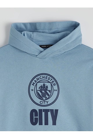 Lc Waikiki Mavi Manchester City Baskılı Erkek Hoodie